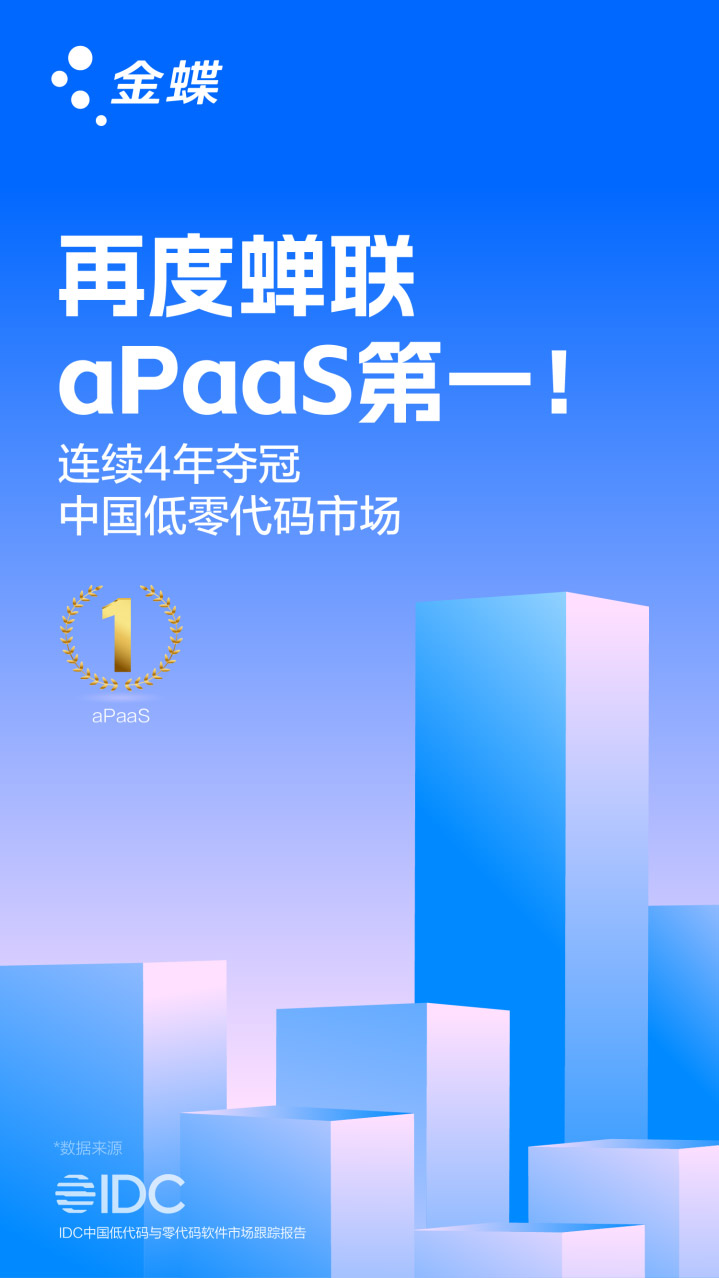 aPaaS四连冠！金蝶蝉联低零代码中国第一